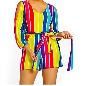 New York and Company Multicolor Romper -BNWOT